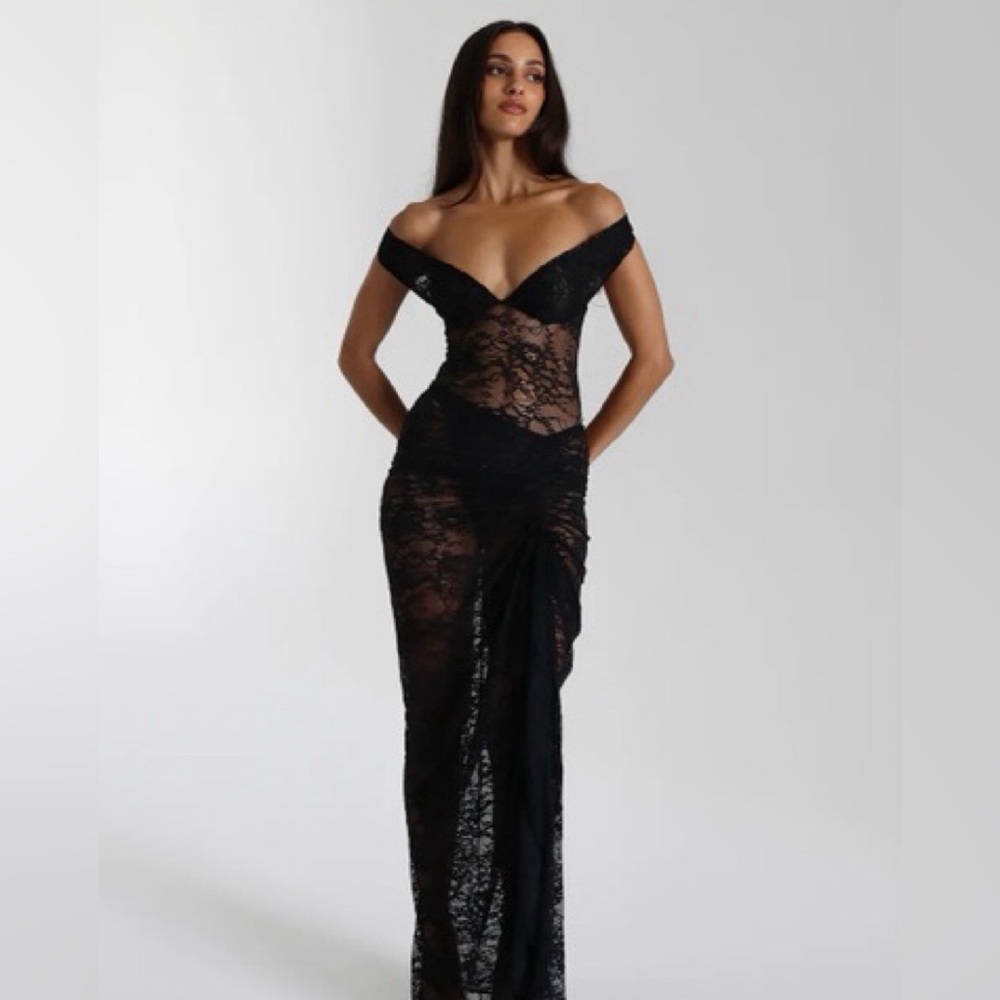 Natalie Rolt Sheer Lace Black Aubrey Dress